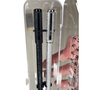 Metal Ballpoint Pen Black Silver Smooth Writing Business Lot of 2 SCM Signature